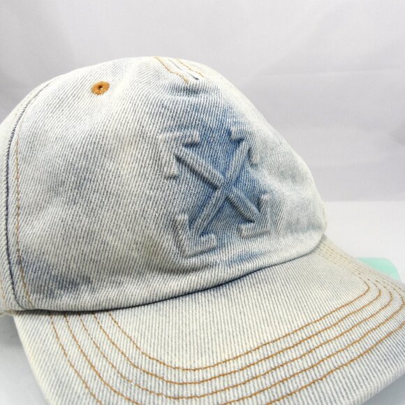 NWT360 Off-White Distressed Denim Arrows Colored Baseball Cap in Grey - Picture 8 of 16